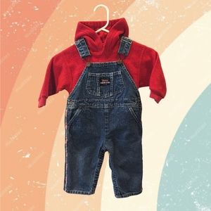 Vintage Oshkosh Overalls and Hooded fleece